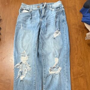 Arizona Jean Company Light Blue Distressed Boyfriend Jeans
